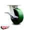 Service Caster 6 Inch Kingpinless Green Poly on Steel Wheel Swivel Caster with Brake SCC SCC-KP30S620-PUR-GB-SLB - alternate 2